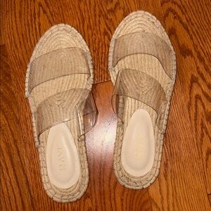 RAYE Espadrille Clear Double Strap Sandal